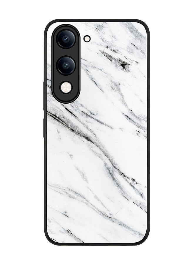 For vivo Y04 / Y29t 5G Case,Slim fit Camera Protection, Shockproof Thin Phone cover  - Marble Print Grey White